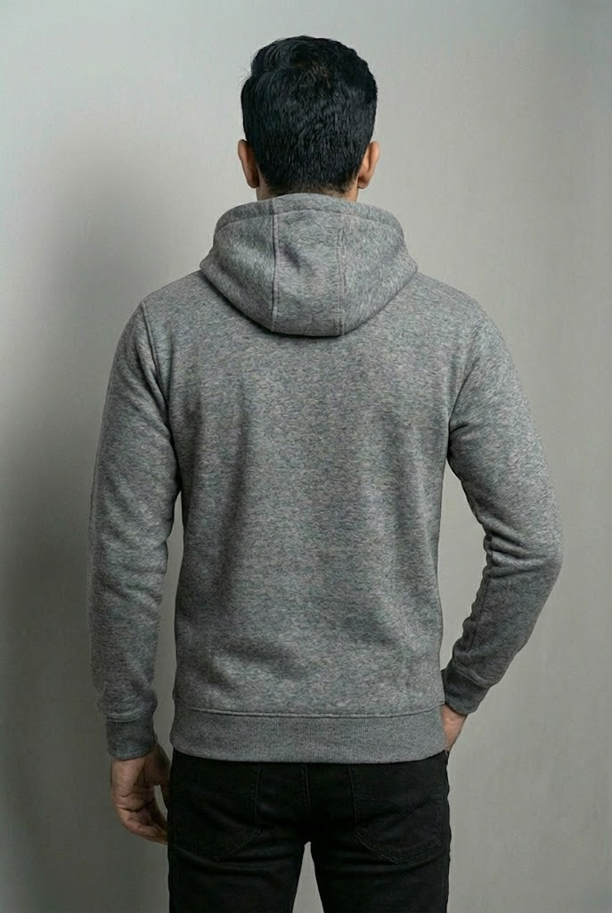 Grey Milange Men Hoodie